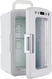 12 L Mini Fridge - Car Cooler Warmer, Household Cosmetics/Medicine Refrigerator, Wine Storage Freezer Temperature Control Digital Display, with Eco Mode White