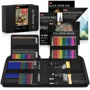 116 PCS Drawing Kit Professional Drawing Supplies with Sketch Charcoal Colore...