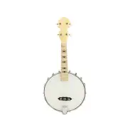 Caraya BJ-24 All-Maple Concert Ukulele Size 4-String Banjo,Open-Back,Milky Top
