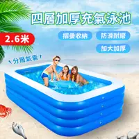 在飛比找PChome24h購物優惠-超質感充氣游泳池 四層加大加厚充氣泳池 家庭戲水池 可摺疊戲