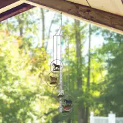 24"Long 5-Ring Polyresin Horse Wind Chime Ornament Home Decor Unique Gift