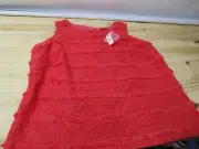 Talbots embroidered top red sleevless blouse size 16W $129