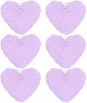 uxcell 6-Pack Heart Shape Faux Fur Pom Poms, 1.2 Inch/ 3.9 cm Soft Fluffy Pompoms Balls Faux Rabbit Fur with Elastic Loop for Hats/Bags/Keychains/Knitting/DIY Crafts [Light Purple]
