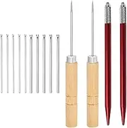 Abbraccia Doll Hair Rooting Tools,10 2 Holders 2 Awls, Doll Hair Rooting Doll Making Kit, Doll Rooting Tool,for DIY, 5x0.6mm5x0.8mmNeedle