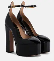[Valentino Garavani] Valentino Garavani Tan-Go 155 leather platform pumps AU 8 black