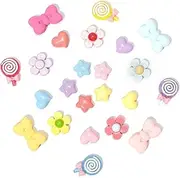 [Ziigole] Pink Cute Flower Shoe Charm for Kids, Lovely Shoe Chains for Clog Sandal, DIY Butterfly Bow Shoe Decoration Charms for Girls, Party Favor