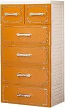 European Style Storage Cabinet with 5 Layers Plastic Drawers for Children 60 * 40 * 113cm (Gold)