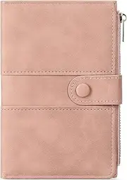 [RNIEGA] Passport Holder for Travel Rfid Passport Wallet for Women Men with Zipper Pocket Pen Sim Card Holders Slim Travel Accessories, Pink