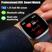 Smart Watch Blood Glucose ECG Blood Pressure Body Temperature Monitor Android iOS IP68 1.75