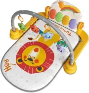 TUMAMA KIDS Activity Gym with Piano, Light-Up Play Mat & Hanging Toys (Lion)