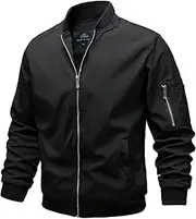 [TLZC] Men's Lightweight Bomber Jacket Windbreaker Slim Fit Active Coat Outerwear