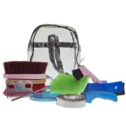 G1PR-G1-A0 Reinsman Eco Grooming Kit- 9 Piece Horse Brush Set with Bag NEW