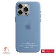 iPhone 15 Pro Max Silicone Case with MagSafe — Winter Blue