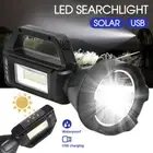 Portable LED Solar Torch Light Flashlight Camping Search Light USB Rechargeable