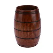 Wood Cup Natural Classical Handcrafted Big Belly Beer Coffee Milk Juice Tea Cup, Size:10.5x6.5cm