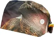 [WOSHJIUK] Working Hat 2 Pack Scrub Caps for Women,Ancient Animal Dinosaur,Tie Back Cap Adjustable Scrub Hat
