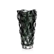 Crystal Glass Vase 12 " Centerpiece Flower Gray Bud Vase Bohemia Crystal NEW