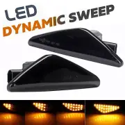 2x Black Lens Dynamic LED Side Indicator Marker Light For BMW X6 X5 X3 E71 E72