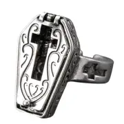 Hip Hop Crosses Coffin Rings With Adjustable Size Feature for Daily Wear