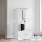 Wardrobe Cabinet Glass Mirror Door Armoire Clothes Garment Storage Cupboard