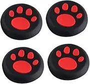 VBESTLIFE Cat Paw Silicone Controller Joystick Grips Caps Thumb Stick Cover for PS4 / PS3 / Xbox ONE/Xbox 360.4 Pieces (Red)