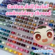Cotton Doll Facial Embroidery Threads Polyester 2-strand Thread 25 Colors Set