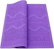Beasea Laces Mold for Cake Decorating, Lace Fondant Mold Sugar Lace Molds, Fondant Mats Impression Silicone Mats with Impression for Chocolate Cake Lace Mold Embossed Craft Tools Purple