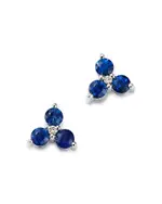 Bloomingdale's Fine Collection Sapphire & Diamond Trio Stud Earrings in 14K White Gold