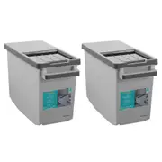 2x Paws & Claws 44X30.5cm Pet Dry Food Storer 20L Bin Storage Container w/ Lid
