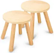 Wooden Step Stools for Kids, 10 Inch Solid Kids Chairs Perfect Matched 2 Pack