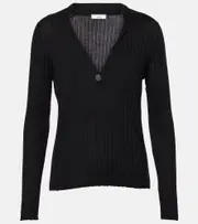 [Vince] Vince Wool and silk-blend top AU 14 black