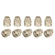 10Pcs 5.5mm Metal Bell Stopper Conical Cord Ends Lock Fastener Stopper, Gold