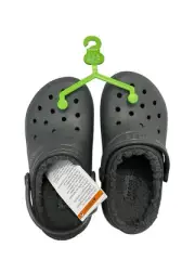 Crocs Kids' Classic Lined Clog | Kids' Slippers, Slate Grey, 11 Little Kid