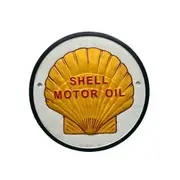 Cast Iron Shell Motor Oil Clam Circle Sign 24cm