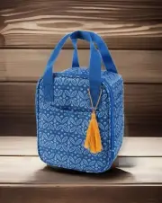 NEW Thistle Thread Blue Bohemian Clementine Insulated Upright Lunchbox Lunch Bag