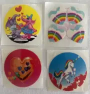 Lot Of 4 Vintage 80s LISA FRANK Stickers Unicorn Hearts Elephants