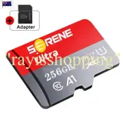 SERENE ULTRA 256GB GREY/RED Micro SD TF Card, A1 XC MicroSD Adapter Memory