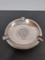 Vintage Sterling Silver 925 Plat Mex Mayan/Aztec Calendar Ashtray. Mexico large