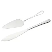 Wedding Cake Knife and Server Set, Silver Cake Cutting Set (11/9 Inch)