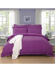 1000TC Tailored King Single Size Purple Duvet Quilt Cover Set