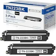TN223 TN223BK Toner Cartridge 2 Pack Replacement for Brother TN223 Black Toner for MFC-L3770CDW MFC-L3710CW MFC-L3750CDW HL-3210CW HL-3230CDW Printer, TN-223BK