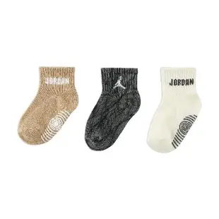 Nike 寶寶襪 Jordan Lightweight 短襪 奶茶色 灰 嬰兒襪 3雙入 JD2423051TD-002