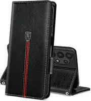 Samsung Galaxy A13 Case, Magnetic Leather Wallet Card Slots Galaxy A13 Phone Case, Flip Silicone TPU Bumper Protective Cover with Kickstand, Shockproof Book Case for Samsung A13 Black