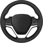 Pizgear Car Steering Wheel Cover, for BMW, X5 F15 2013 2014 2015 2016 2017 2018 X6 F16 2015-2018 2019 Black Artificial Leather Steering Wheel Cover
