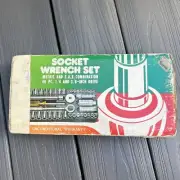 K-Mart 40pc Socket Wrench set Complete Japan Standard Metric 3/8 & 1/4 VTG 70's