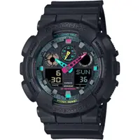 在飛比找ETMall東森購物網優惠-CASIO G-SHOCK 霧黑螢光防磁雙顯計時錶/GA-1