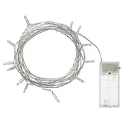 LEDFYR LED lighting chain with 12 lights, indoor, battery-operated silver-colour