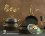 Cookware Set. Elite Bio Granite Coating. Non-stick. Black color.