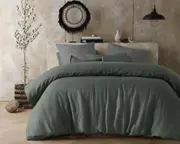 Sea Green Hemp Quilt Cover Set