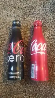 Coca Cola Aluminum 8.5 oz Bottles, Coke & Coca Cola Zero FULL NEVER OPENED